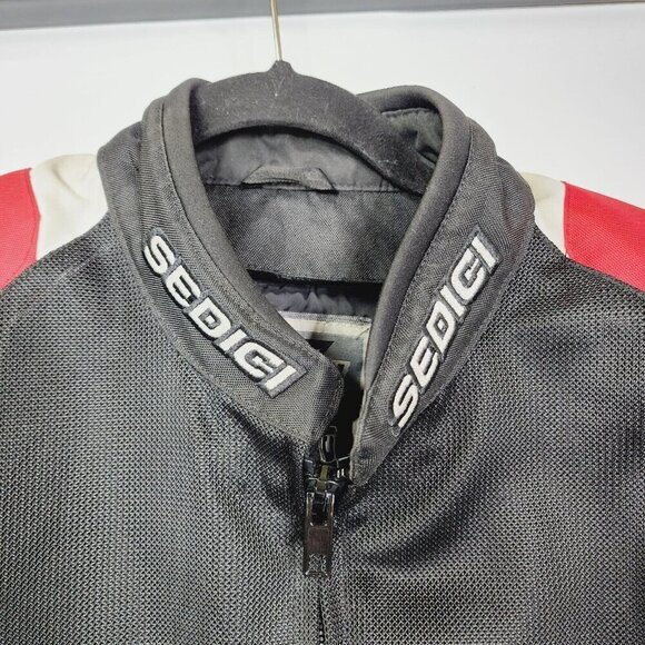 SEDICI Mesh Motorcycle Jacket Black Red White Mens Medium MISSING ARMOUR - Picture 4 of 16
